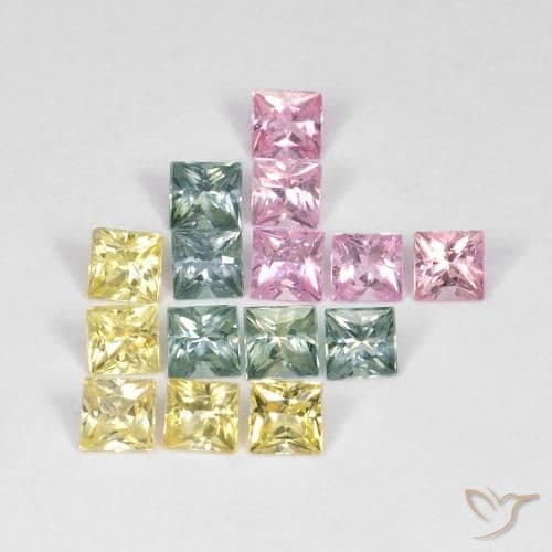 2.66ct Natural Multicolor Sapphire, Square, 2.9x2.9 mm