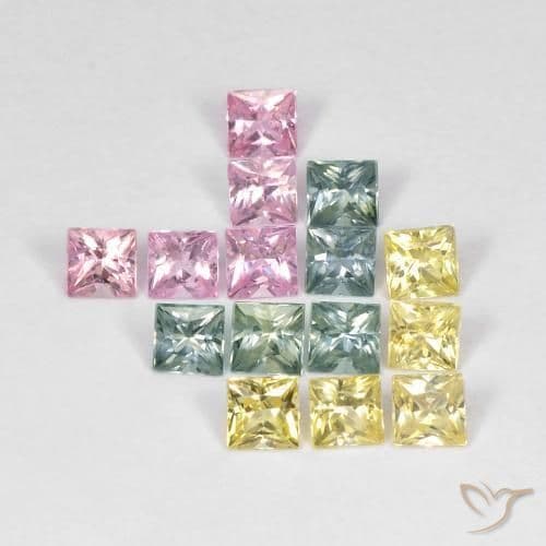 2.66ct Natural Multicolor Sapphire, Square, 2.9x2.9 mm