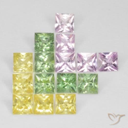2.87ct Natural Multicolor Sapphire, Square, 3x3 mm