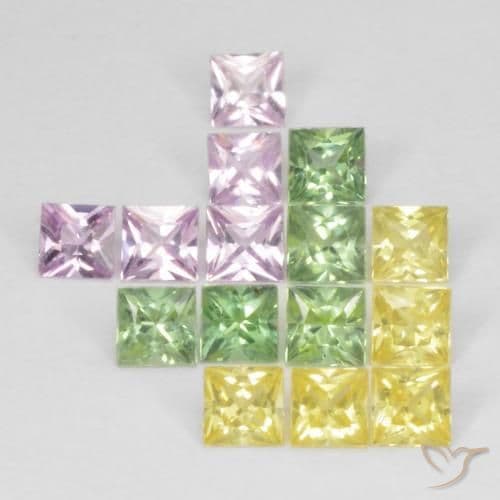 2.87ct Natural Multicolor Sapphire, Square, 3x3 mm