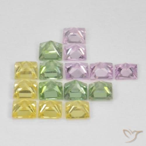 2.87ct Natural Multicolor Sapphire, Square, 3x3 mm