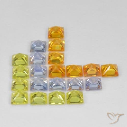 3.62ct Natural Multicolor Sapphire, Square, 2.9x2.9 mm