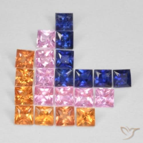 1.12ct Natural Multicolor Sapphire, Square, 2.2x2.1 mm