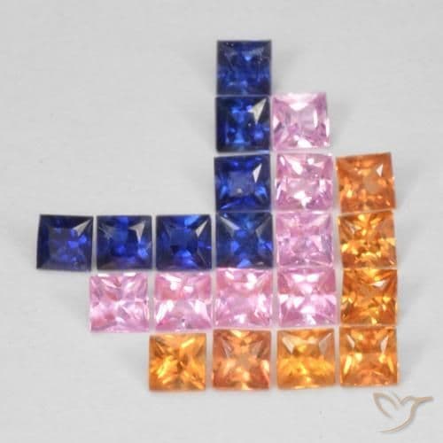 1.49ct Natural Multicolor Sapphire, Square, 2.1x2.1 mm