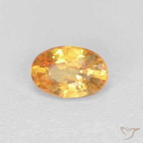 0.58ct Natural Orange-Gold Sapphire, Oval Cut, 5.8x3.9 mm