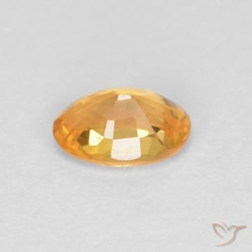 0.58ct Natural Orange-Gold Sapphire, Oval Cut, 5.8x3.9 mm
