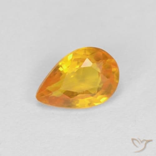 0.54ct Natural Gold Sapphire, Pear Shape, 6x4.1 mm