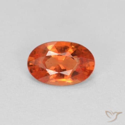 0.46ct Natural Reddish Orange Sapphire, Oval Cut, 5.9x3.8 mm