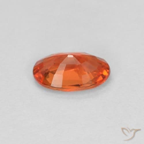 0.46ct Natural Reddish Orange Sapphire, Oval Cut, 5.9x3.8 mm