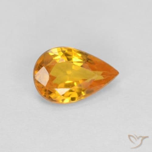 0.48ct Deep Orange-Gold Sapphire, Pear Shape, 6.1x4 mm