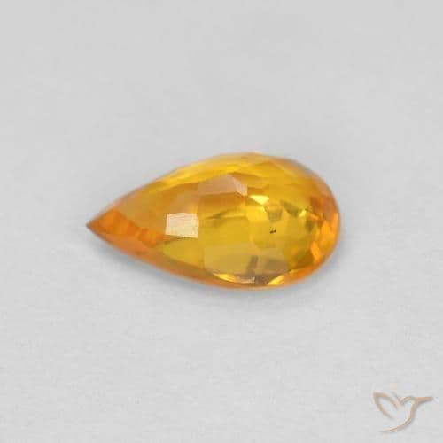 0.48ct Deep Orange-Gold Sapphire, Pear Shape, 6.1x4 mm