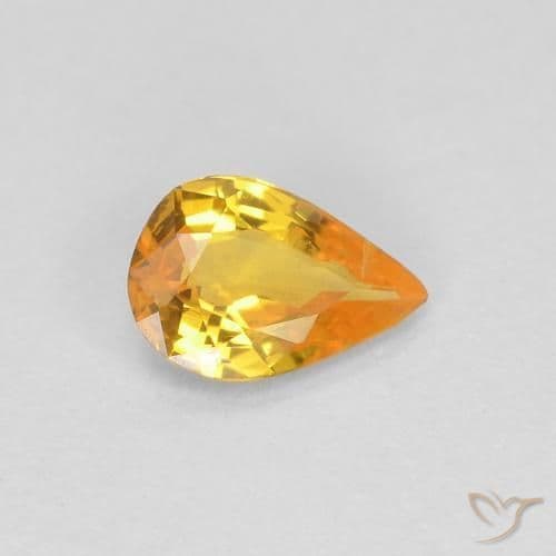 0.37ct Natural Golden Sapphire, Pear Shape, 5.9x4 mm