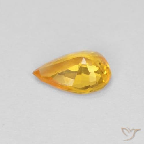 0.37ct Natural Golden Sapphire, Pear Shape, 5.9x4 mm