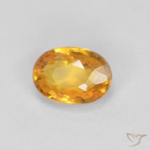 0.65ct Deep Orange-Gold Sapphire, Oval Cut, 5.8x4.2 mm
