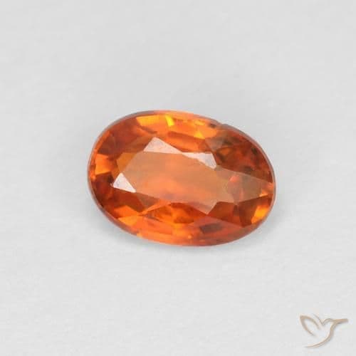 0.56ct Natural Reddish Orange Sapphire, Oval Cut, 5.7x4 mm