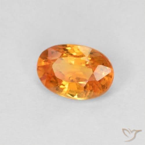 0.66ct Natural Bright Orange Sapphire, Oval Cut, 6.1x4.2 mm