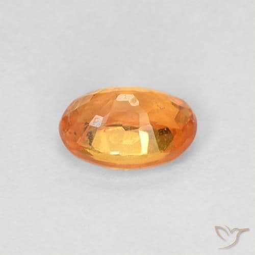 0.66ct Natural Bright Orange Sapphire, Oval Cut, 6.1x4.2 mm