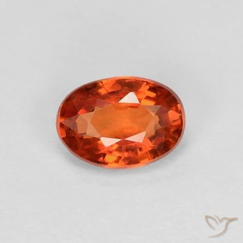 0.60ct Natural Reddish Orange Sapphire, Oval Cut, 5.8x4.1 mm