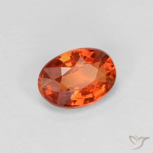 0.60ct Natural Reddish Orange Sapphire, Oval Cut, 5.8x4.1 mm