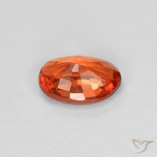 0.60ct Natural Reddish Orange Sapphire, Oval Cut, 5.8x4.1 mm