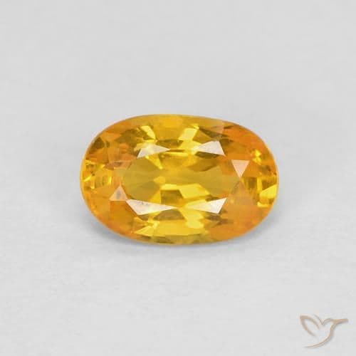 0.62ct Natural Orange-Gold Sapphire, Oval Cut, 6x4 mm