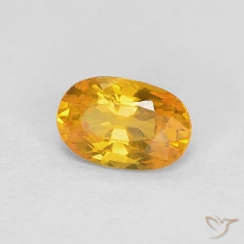 0.62ct Natural Orange-Gold Sapphire, Oval Cut, 6x4 mm
