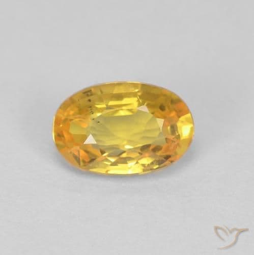 0.62ct Natural Golden Sapphire, Oval Cut, 6.1x4.1 mm