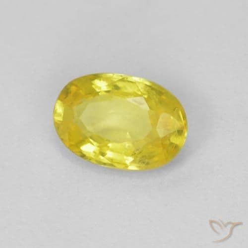 0.50ct Bumblebee Yellow Sapphire, Oval Cut, 5.7x3.9 mm