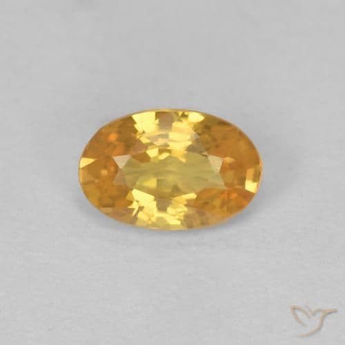 0.57ct Natural Deep Golden Orange Sapphire, Oval Cut, 6x4 mm