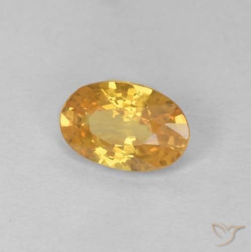 0.57ct Natural Deep Golden Orange Sapphire, Oval Cut, 6x4 mm