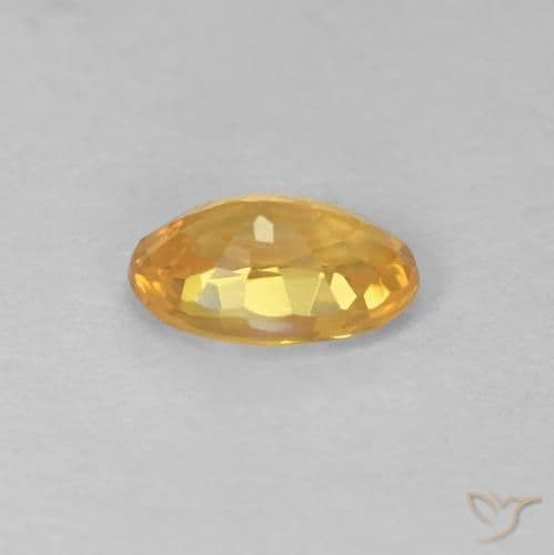 0.57ct Natural Deep Golden Orange Sapphire, Oval Cut, 6x4 mm