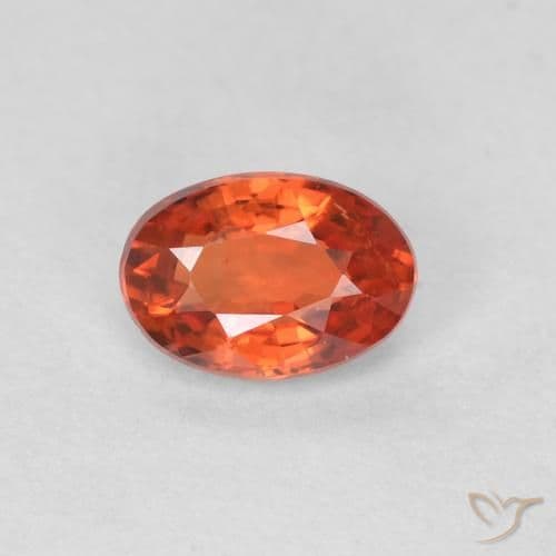 0.57ct Natural Reddish Orange Sapphire, Oval Cut, 5.8x4 mm
