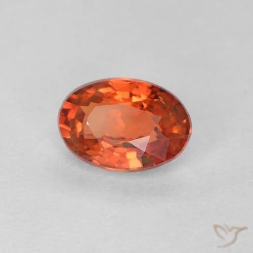 0.57ct Natural Reddish Orange Sapphire, Oval Cut, 5.8x4 mm