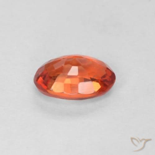 0.57ct Natural Reddish Orange Sapphire, Oval Cut, 5.8x4 mm