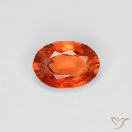 0.52ct Natural Reddish Orange Sapphire, Oval Cut, 5.6x3.9 mm