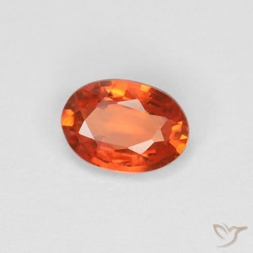 0.49ct Natural Fire Orange Sapphire, Oval Cut, 5.6x4 mm