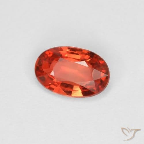 0.43ct Natural Reddish Orange Sapphire, Oval Cut, 5.8x3.8 mm