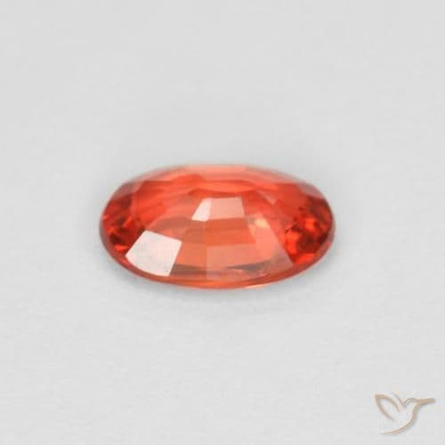 0.43ct Natural Reddish Orange Sapphire, Oval Cut, 5.8x3.8 mm