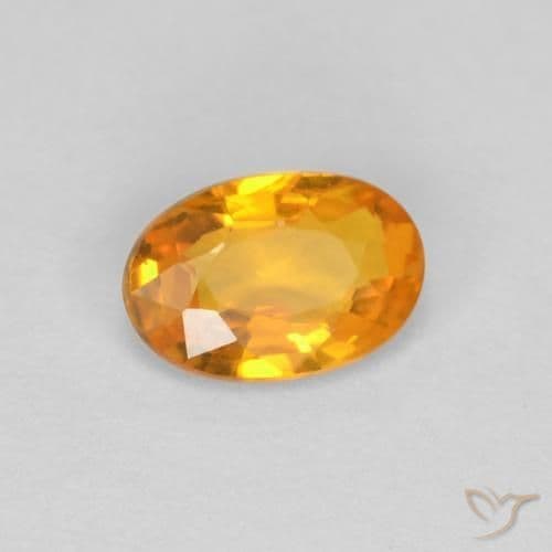 0.52ct Natural Medium Orange Sapphire, Oval Cut, 6.1x4.1 mm