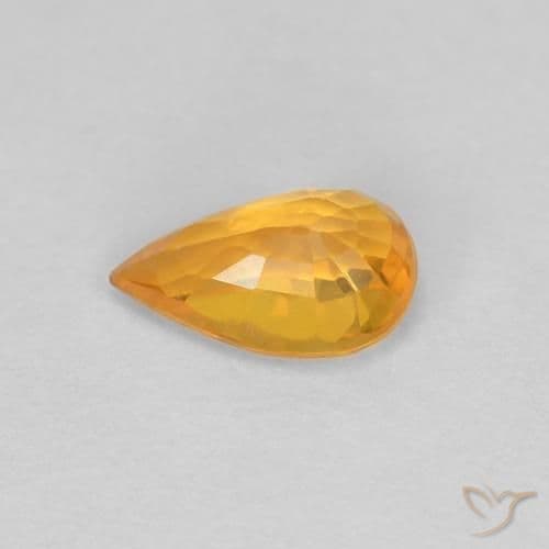 0.54ct Natural Medium Orange Sapphire, Pear Shape, 6.1x4 mm