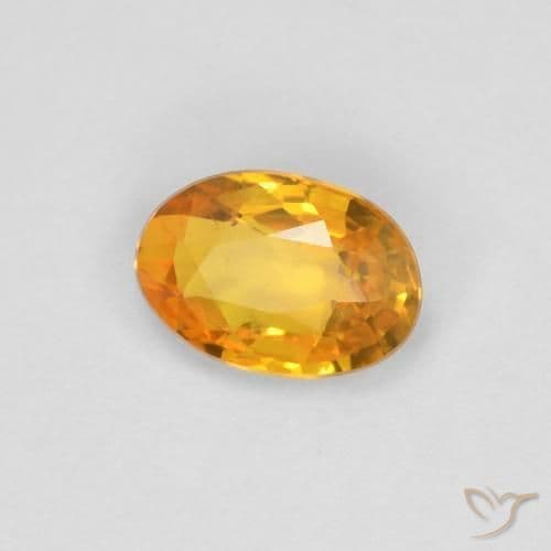 0.55ct Natural Orange-Gold Sapphire, Oval Cut, 5.9x4.1 mm