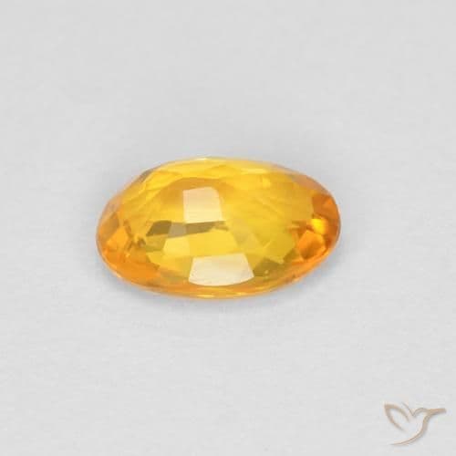 0.55ct Natural Orange-Gold Sapphire, Oval Cut, 5.9x4.1 mm