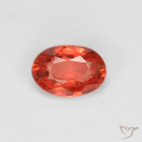 0.58ct Natural Reddish Orange Sapphire, Oval Cut, 5.7x4 mm