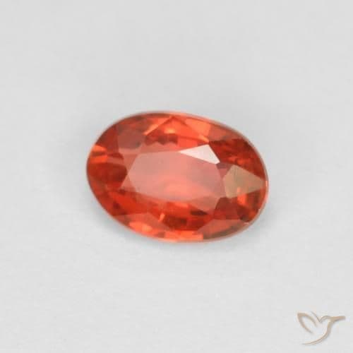 0.58ct Natural Reddish Orange Sapphire, Oval Cut, 5.7x4 mm