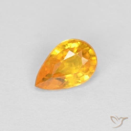 0.48ct Medium Orange Sapphire, Pear Shape, 5.8x3.8 mm