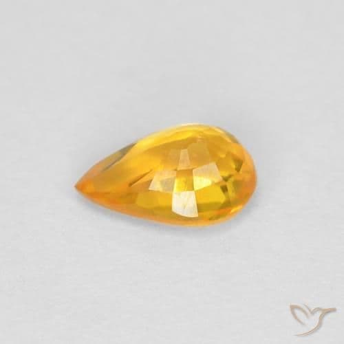 0.48ct Medium Orange Sapphire, Pear Shape, 5.8x3.8 mm
