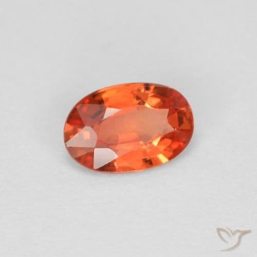 0.44ct Natural Reddish Orange Sapphire, Oval Cut, 5.7x3.8 mm