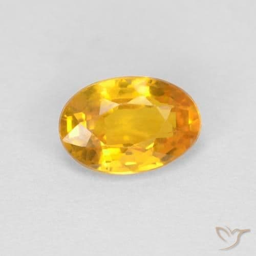 0.67ct Natural Orange-Gold Sapphire, Oval Cut, 6.1x4.1 mm