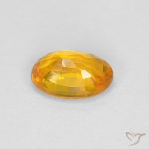 0.67ct Natural Orange-Gold Sapphire, Oval Cut, 6.1x4.1 mm