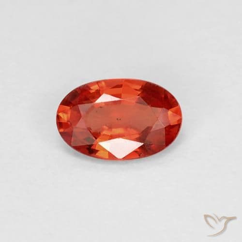 0.60ct Natural Fire Orange Sapphire, Oval Cut, 5.9x4 mm
